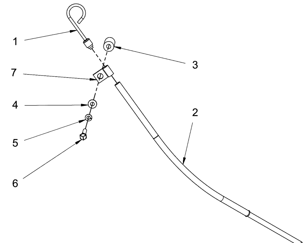 Engine Group - Dipstick And Tube Diagram and Parts List for 076160-05  Briggs and Stratton Generator